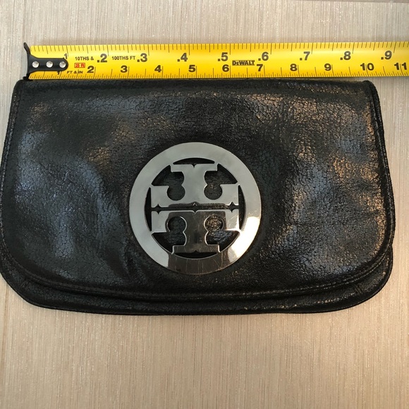 Tory Burch Clutch - Black pebbled Leather clutch